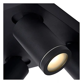 TAYLOR bathroom ceiling spotlight 4xGU10, IP44, Black (Lucide)