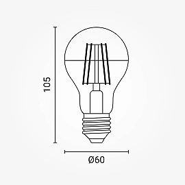 A60 LED bulb E27 7W 800lm 2700K half-gold glass (Optonica 1896)
