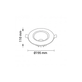 LED recessed COB downlight 40W, 6000K, Ø195mm (OPTONICA)