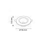 LED recessed COB downlight 40W, 6000K, Ø195mm (OPTONICA)