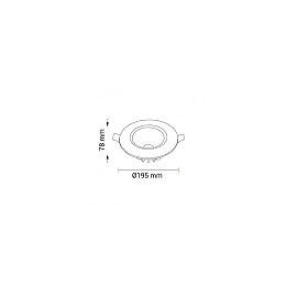 COB LED recessed downlight, Ø195 mm, 20W, 1600lm, 2700K, 145° (Optonica)