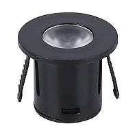 Apaļš iebūvējamais LED mēbeļu gaismeklis 1W 3000K 60 lm melns (Optonica 3296)