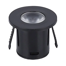 Round recessed LED furniture light 1W 3000K 60 lm black (Optonica 3296)