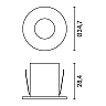 Round recessed LED furniture light 1W 3000K 60 lm black (Optonica 3296)