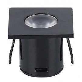 Square recessed LED furniture light 1W 3000K 60 lm black (Optonica 3298)