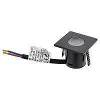Kvadrāta iebūvējamais LED mēbeļu gaismeklis 1W 3000K 60 lm melns (Optonica 3298)