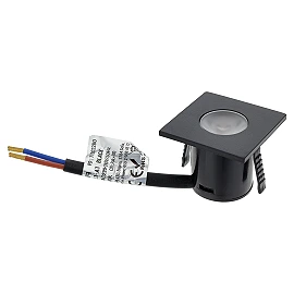 Kvadrāta iebūvējamais LED mēbeļu gaismeklis 1W 3000K 60 lm melns (Optonica 3298)