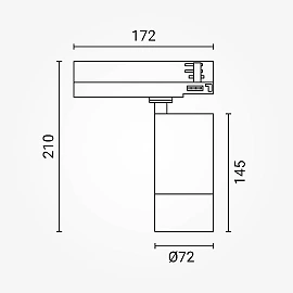 3F LED sliežu prožektors 20/25/30 W CCT 3000–5000K balts (Optonica)