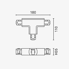 T connector for 3-phase track 5017 white (Optonica)
