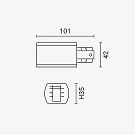 Power feed for 3-phase track 5020 black (Optonica)