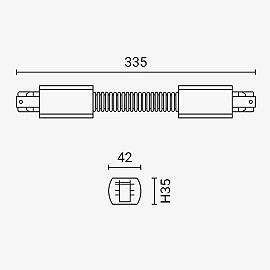 Flexible connector for 3-phase track 5026 black (Optonica)