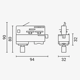 Adapters 3F sliedēm 5059 balts (Optonica)