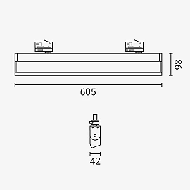 Linear 3-phase LED track light 30 W 4000K black (Optonica)