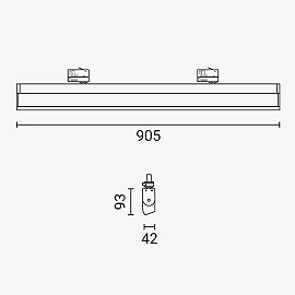 Linear 3-phase LED track light 40 W 4000K black (Optonica)