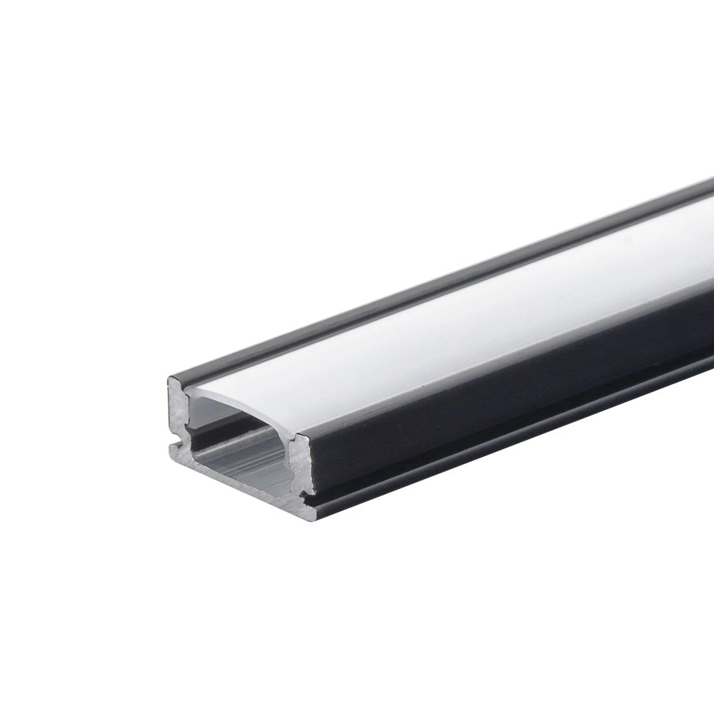 Surface aluminium profile for LED strip, black, white diffuser, 2m (Optonica 5185)