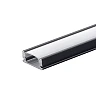 Surface aluminium profile for LED strip, black, white diffuser, 2m (Optonica 5185)
