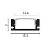 Surface aluminium profile for LED strip, black, white diffuser, 2m (Optonica 5185)