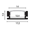 Aluminium profile for LED strip H6 mm 2 m grey (OPTONICA 5191)