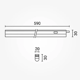 LED T5 gaismeklis ar slēdzi, 58,5 cm, 6,5W, 4000K (Optonica 5592)