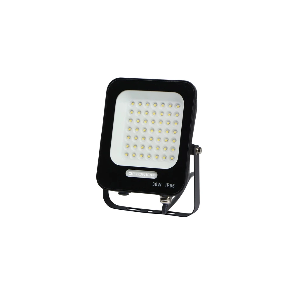 LED outdoor floodlight, black, 30W, 2700lm, 4500K, IP65 (Optonica)