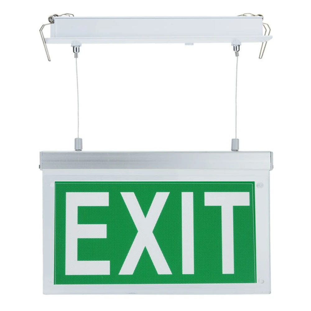Suspended LED emergency exit light with EXIT legend, 2W, 80lm, 3h (Optonica 7205)
