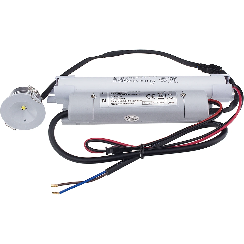 Recessed LED emergency light with OSRAM LED, 3W, 200lm, 3h (Optonica 7211)