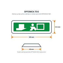 Down-arrow evacuation sticker for emergency light 7201 (Optonica 7212)