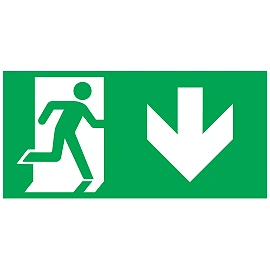 Down-arrow evacuation sticker for emergency light 7201 (Optonica 7212)