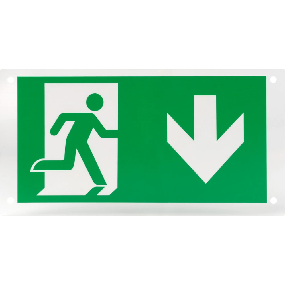 Down-arrow evacuation legend for emergency light 7204 (Optonica 7213)
