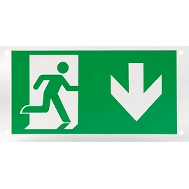 Down-arrow evacuation legend for emergency light 7204 (Optonica 7213)