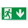 Down-arrow evacuation legend for emergency light 7204 (Optonica 7213)