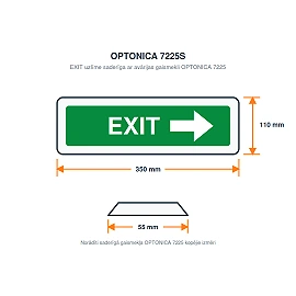EXIT direction sticker for emergency light 7225 (Optonica 7225S)