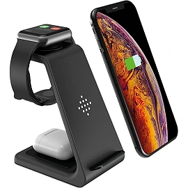Wireless Charger 3-in-1 Phone Stand for Samsung, Black (Optonica)