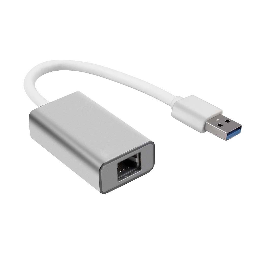 Gigabit LAN to USB-A adapter, aluminium, silver (Optonica)