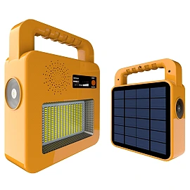 Portable solar speaker lamp, Bluetooth, 3.5 W, 380/130 lm, IP44, yellow (Optonica)