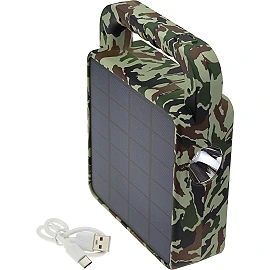 Portable solar speaker lamp, Bluetooth, 3.5 W, 380/130 lm, IP44, camouflage (Optonica)