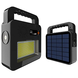 Portable solar speaker lamp, Bluetooth, 3.5 W, 380/130 lm, IP44, black (Optonica)