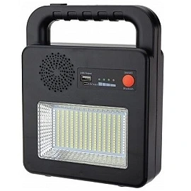 Portable solar speaker lamp, Bluetooth, 3.5 W, 380/130 lm, IP44, black (Optonica)