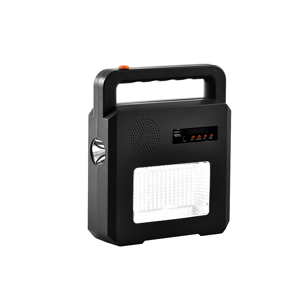 Portable solar speaker lamp, Bluetooth, 3.5 W, 380/130 lm, IP44, black (Optonica)