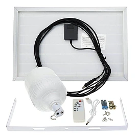Portable solar LED bulb with panel, 8 W, 650 lm, 6000K, 5 m cable, white (Optonica)