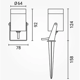 LED spike light, GU10, IP65, black (Optonica)