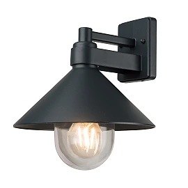 Wall Lamp Aluminium IP44, 1×E27, Black Body (Optonica)