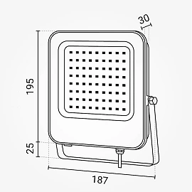 LED SMD Floodlight 50W RGB IP65 Black (OPTONICA)