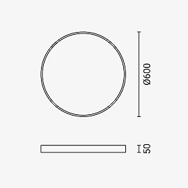 LED Ceiling Light Round 54W 3000K 4050lm White (OPTONICA)