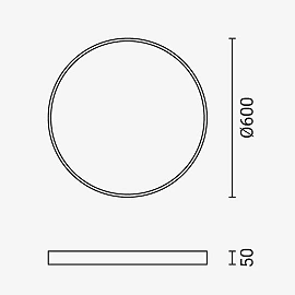 LED Ceiling Light Round 54W 3000K 4050lm White (OPTONICA)