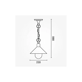 Outdoor pendant lamp E27 IP44 black aluminium/glass (OPTONICA)