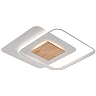 LED ceiling lamp CCT 60W, white+wood, dimmable, with remote (Optonica)