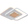 LED ceiling lamp CCT 60W, white+wood, dimmable, with remote (Optonica)
