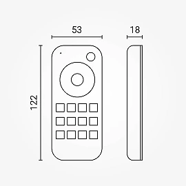 LED RGB/RGBW remote control (touch) RT9, 4 zones, RF 2.4G, IP20 (Optonica)
