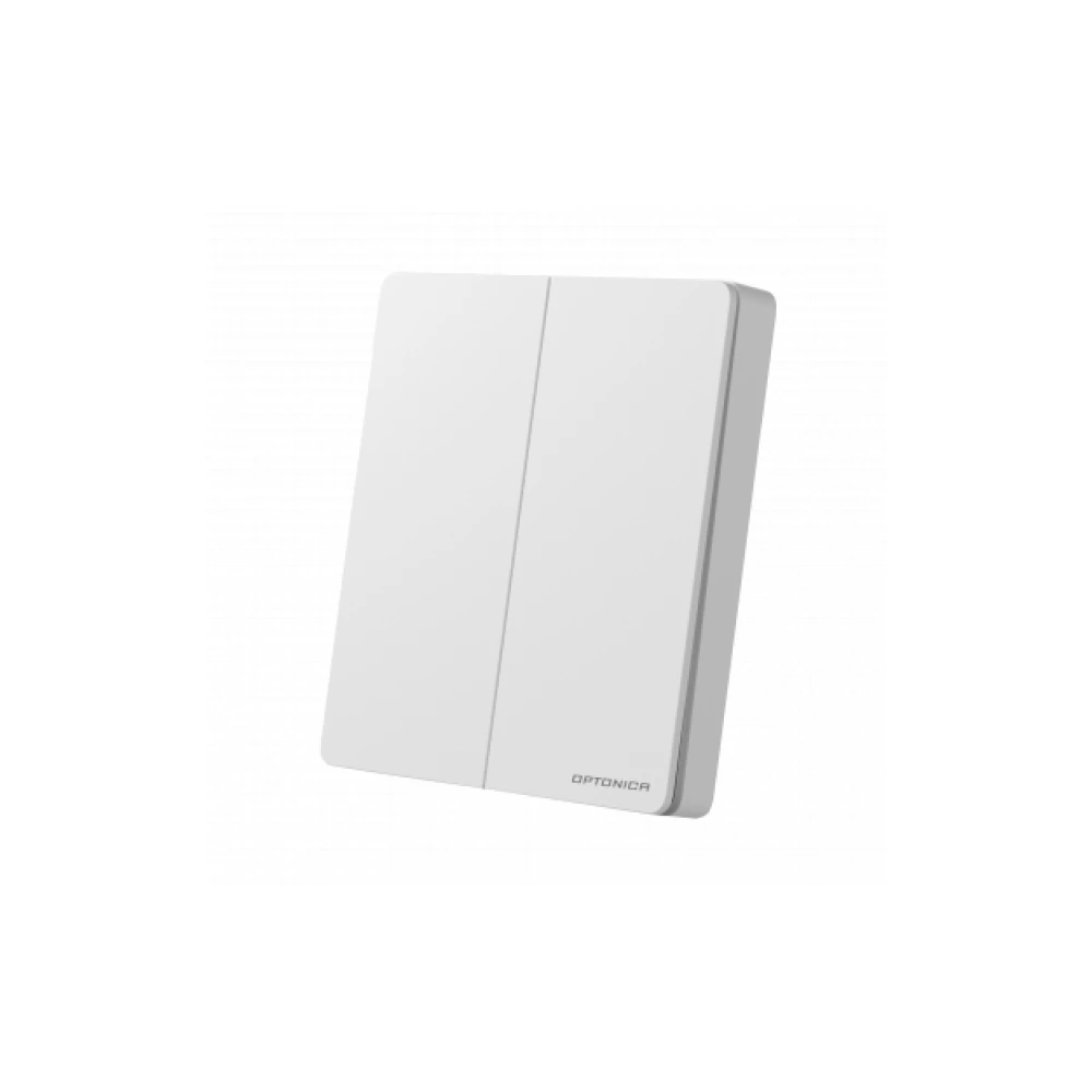 Kinetic switch set with 2-gang remote switch and controller, white, 433MHz, IP44/IP20 (Optonica)